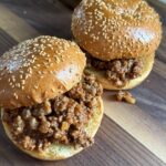 Homemade sloppy joes piled on a toasted bun