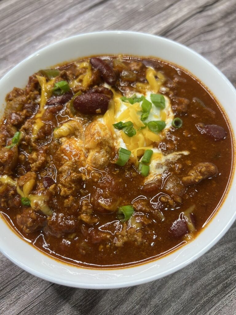 A bowl of Dad&rsquo;s hearty chili