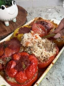 Greek Stuffed Peppers with Potatoes