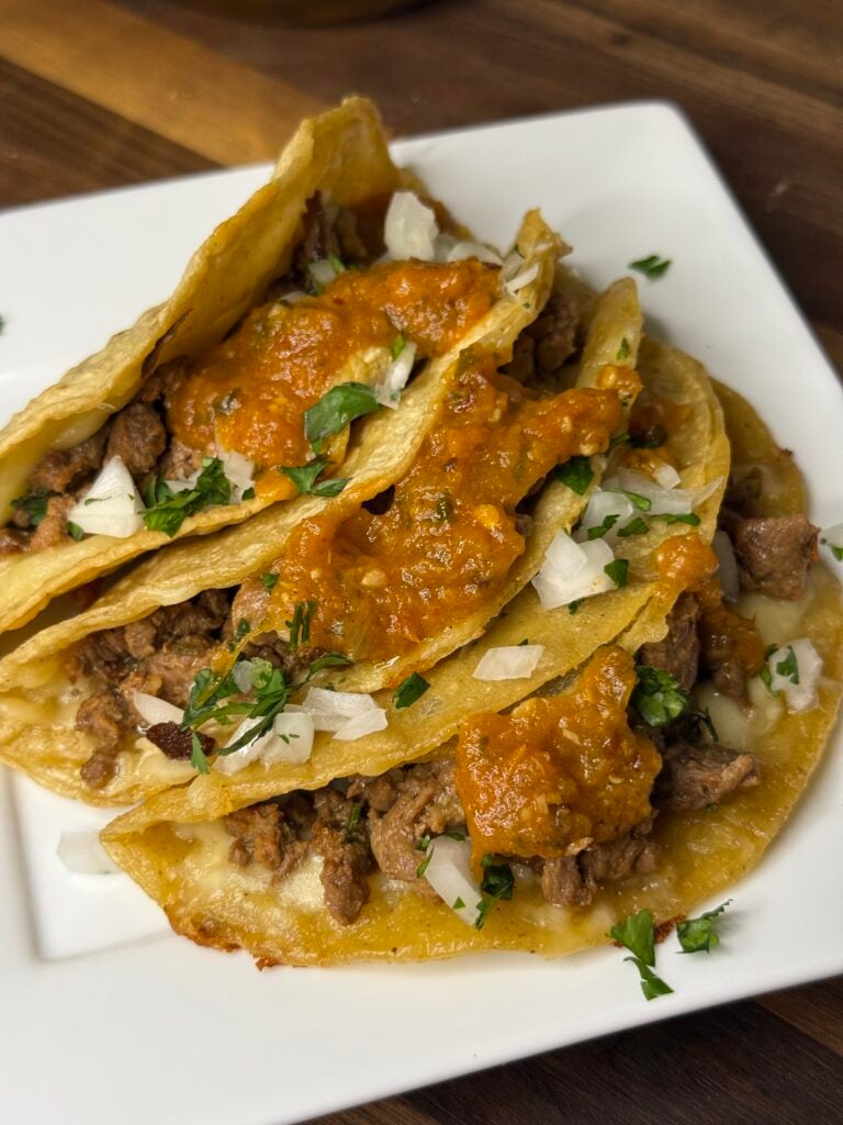 20-Minute Crispy Queso Steak Tacos