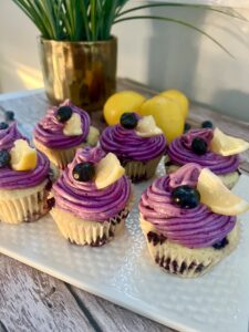 Lemon Blueberry Cupcakes with Blueberry Cream Cheese Frosting