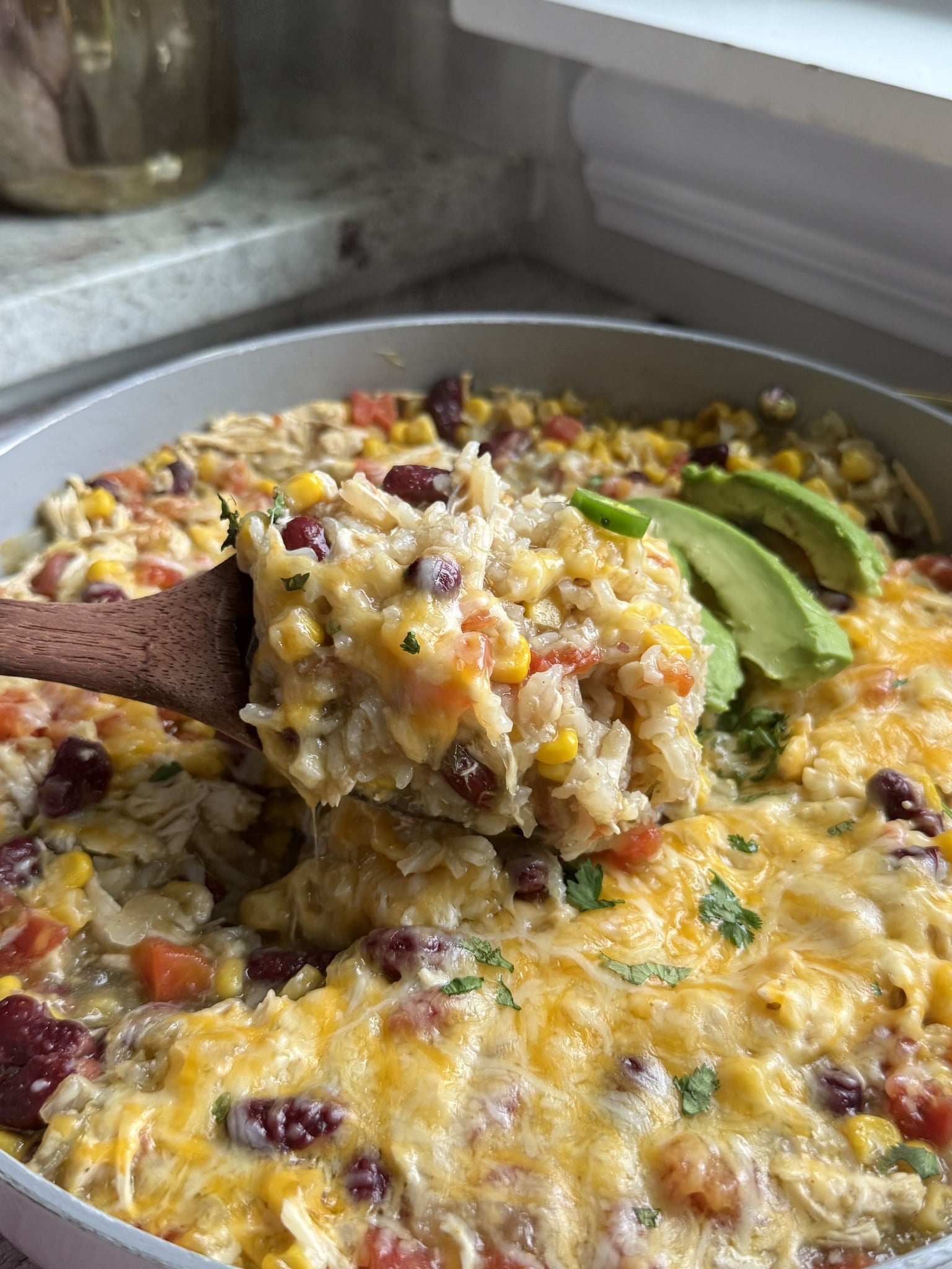One Pan Salsa Verde Chicken and Rice Skillet final pic 1