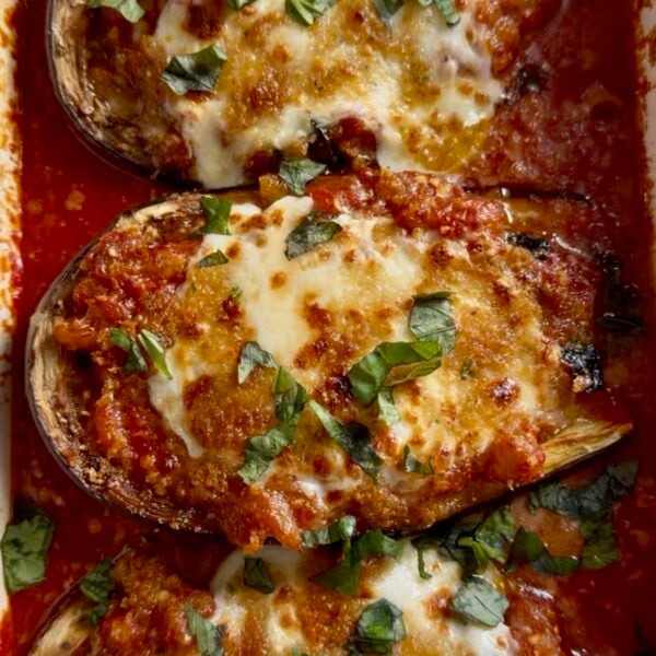 Stuffed Eggplant Parmesan Boats