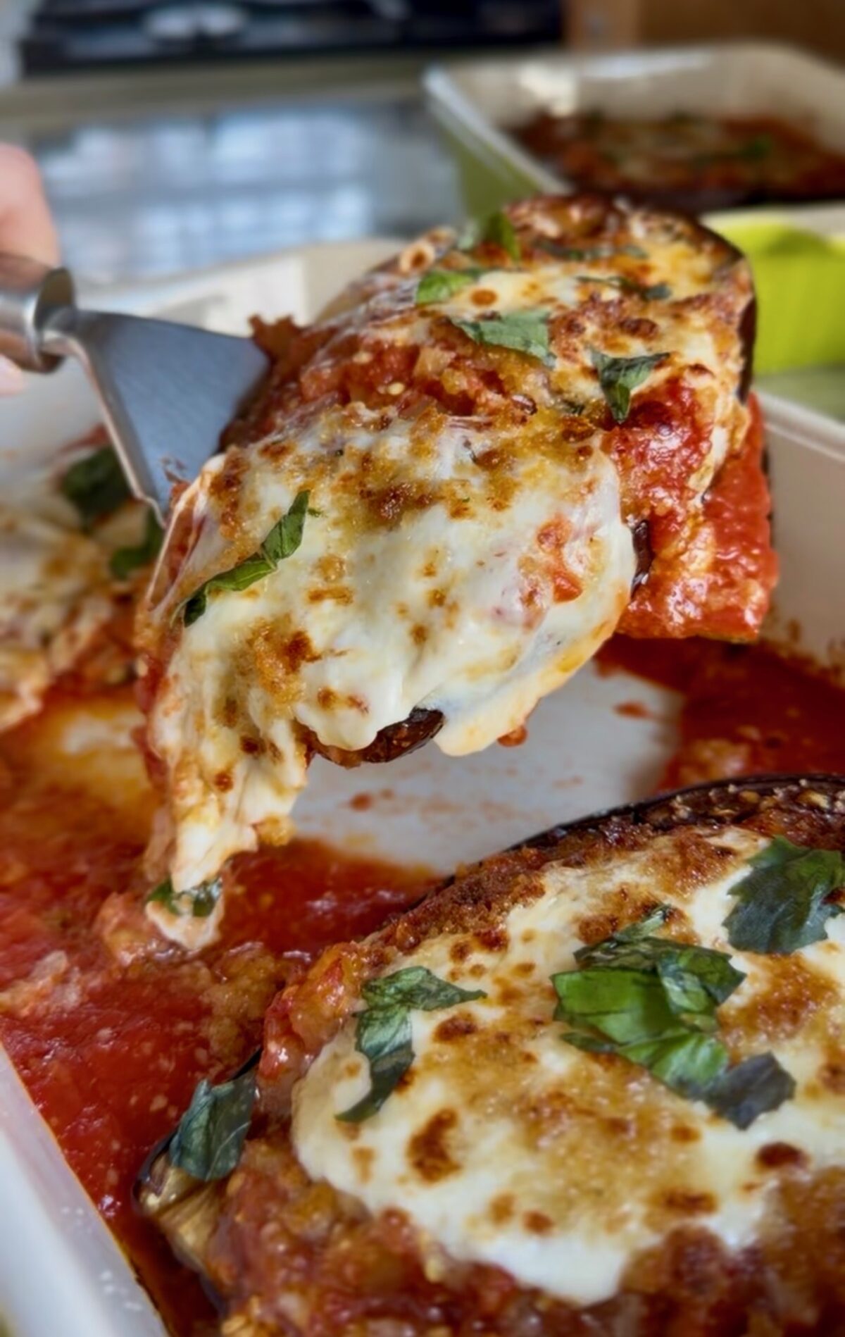 Stuffed Eggplant Parmesan Boats