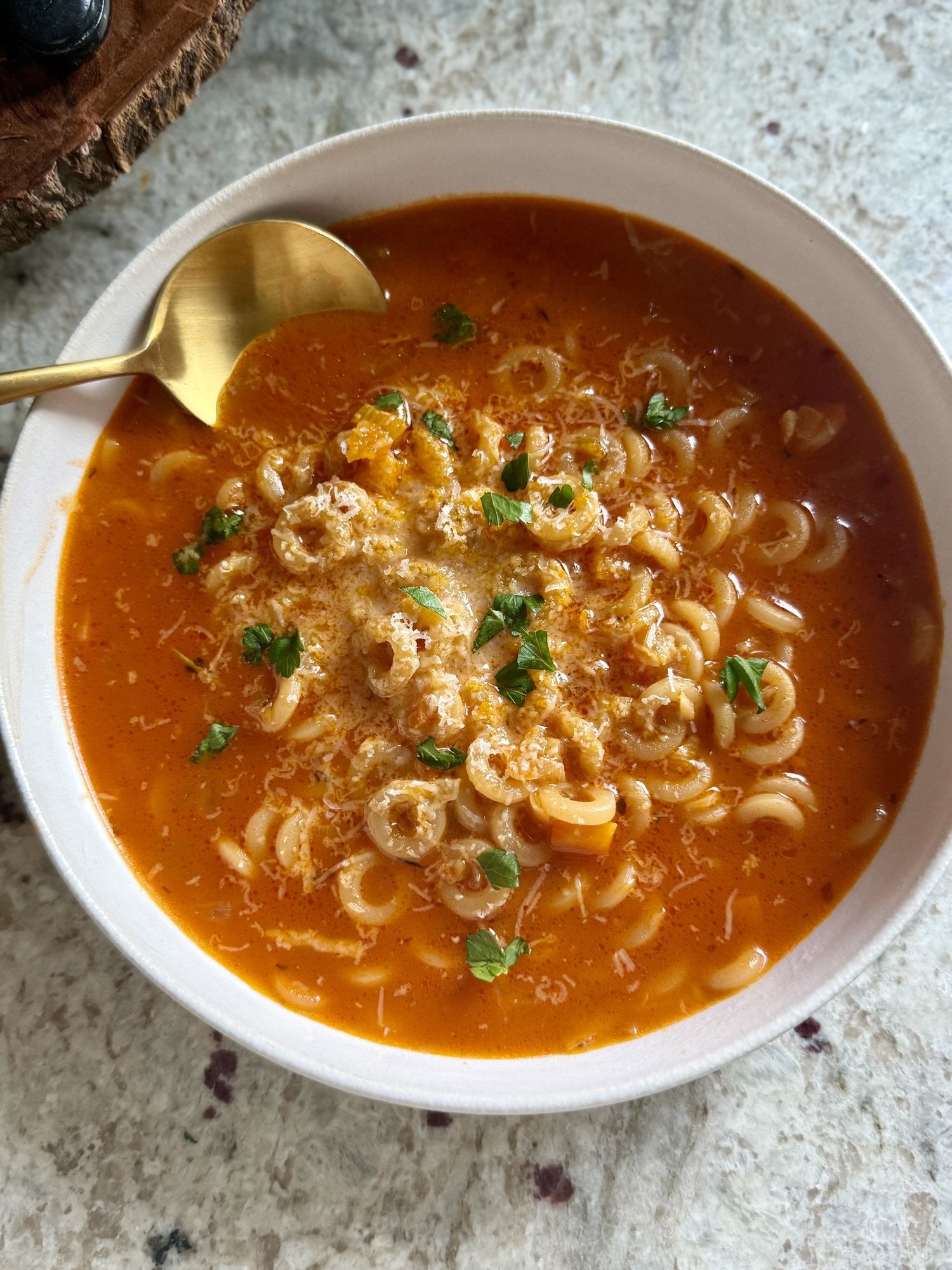 Brothy Parmesan Spaghetti-O Soup