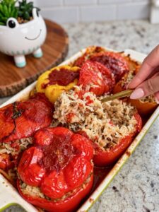 Greek Stuffed Peppers with Potatoes