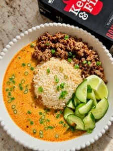 Thai-Inspired Coconut Beef Broth Bowls